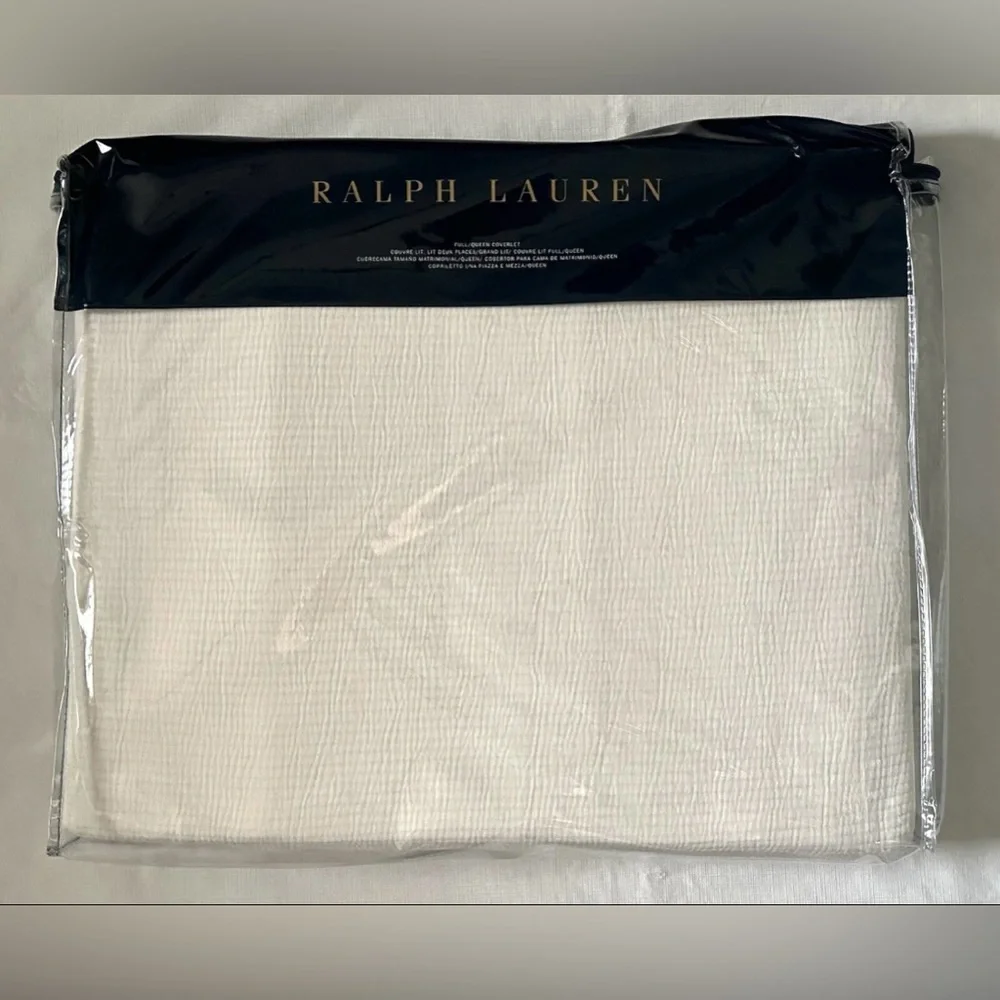 $400 NEW RALPH LAUREN HOME COVERLET FULL / QUEEN LIGHTWEIGHT PARCHMENT WHITE
